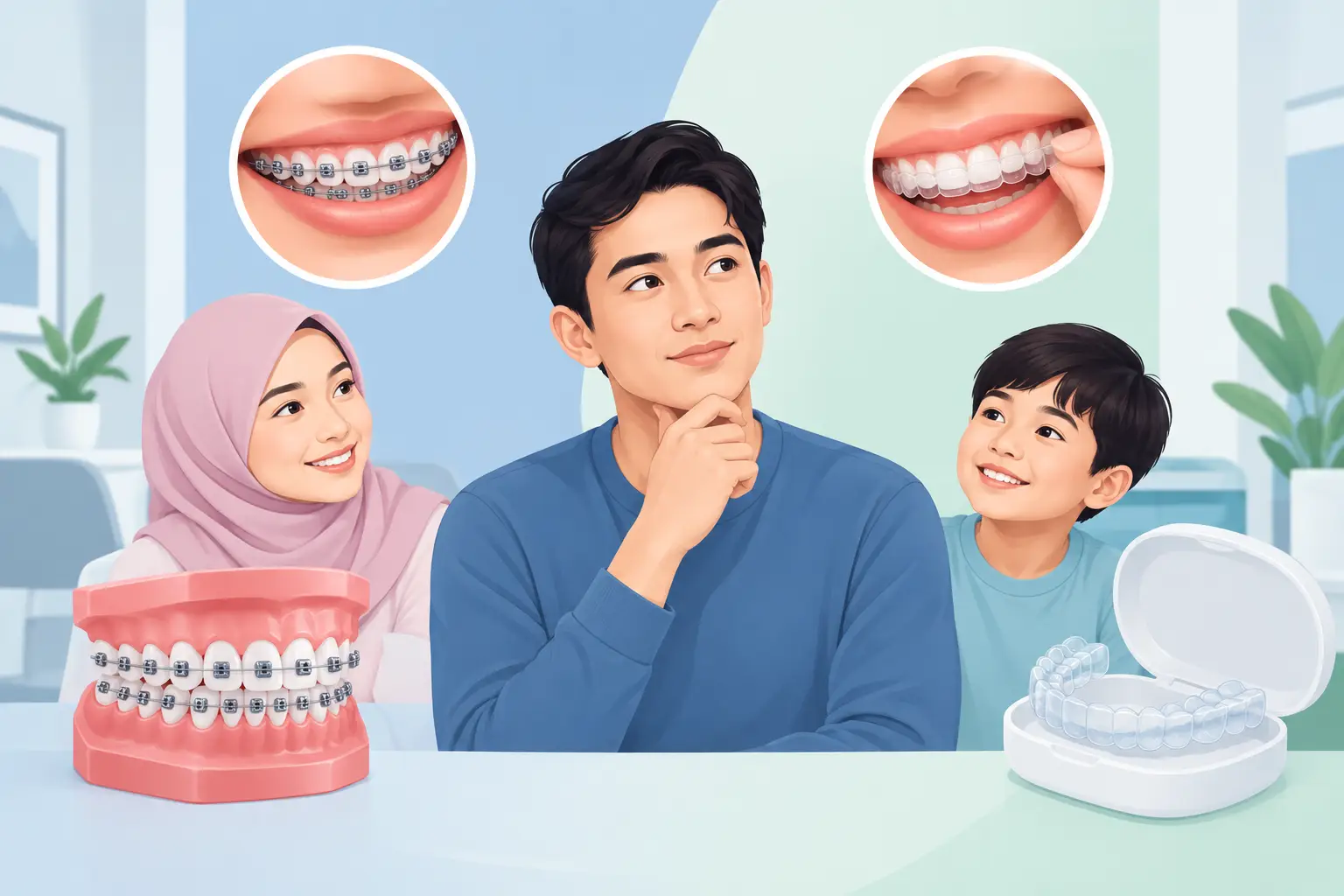 Pendakap Besi vs Aligner Mana Lebih Sesuai?